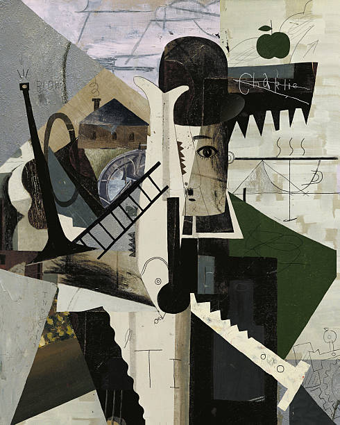 Abstract Abstract image of Charlie. cubist style stock illustrations