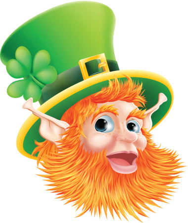 An illustration of a happy St Patricks Day Leprechaun Face