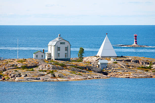 Aland Islands archipelago, Kobba Klintar Kobba Klintar, an old pilot station in Aland archipelago with cafe and museum. åland islands stock pictures, royalty-free photos & images