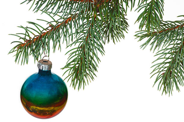 istock Rainbow ball on the branch of Christmas tree 461936267