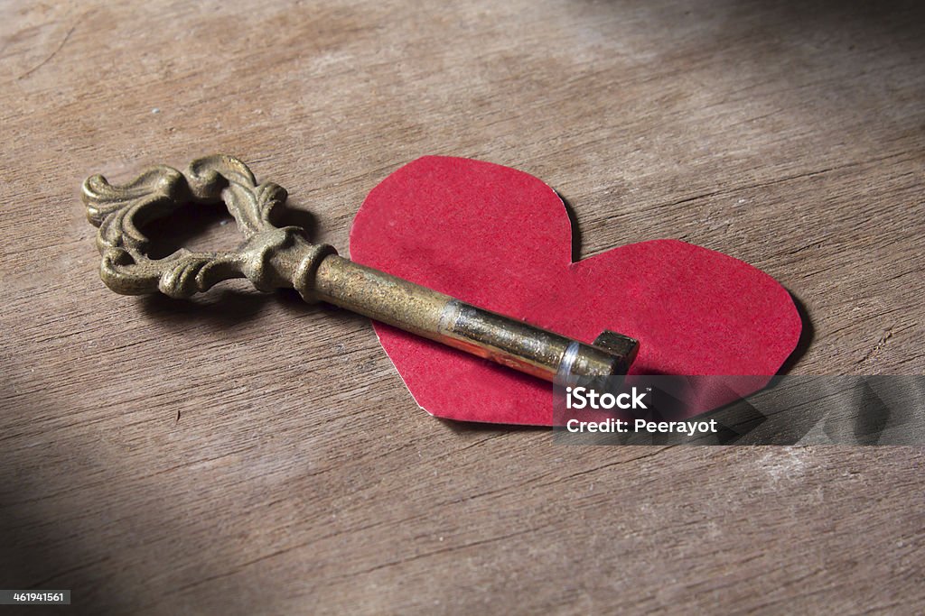 Key for heart, love, mind Antique Stock Photo