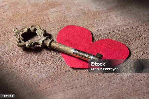 Key For Heart Love Mind Stock Photo - Download Image Now - Antique, Backgrounds, Bonding