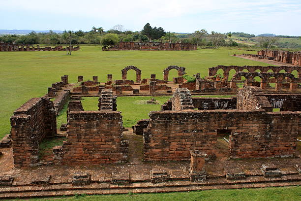 Jesuit mission Ruins in Trinidad, Paraguay stock photo