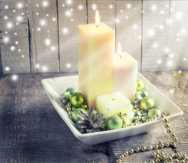 istock Decorative christmas composition  on wooden background 461950847