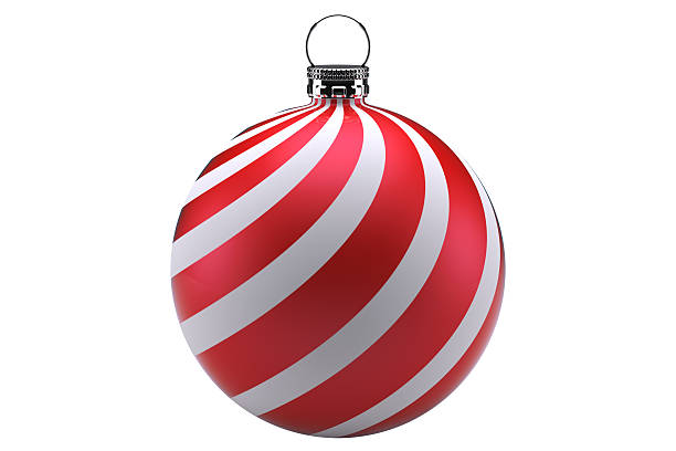 Red Christmas Ball isolated on white background. 3D render