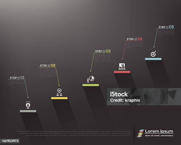 Stair Schritte Zum Erfolg Auf Grauem Hintergrund Vektordesignvorlage Stock Vektor Art und mehr Bilder von Der nächste Schritt