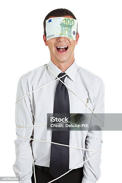 Businessman Tied And Smiling Stock Photo - Download Image Now - Addiction, Adult, Bankruptcy