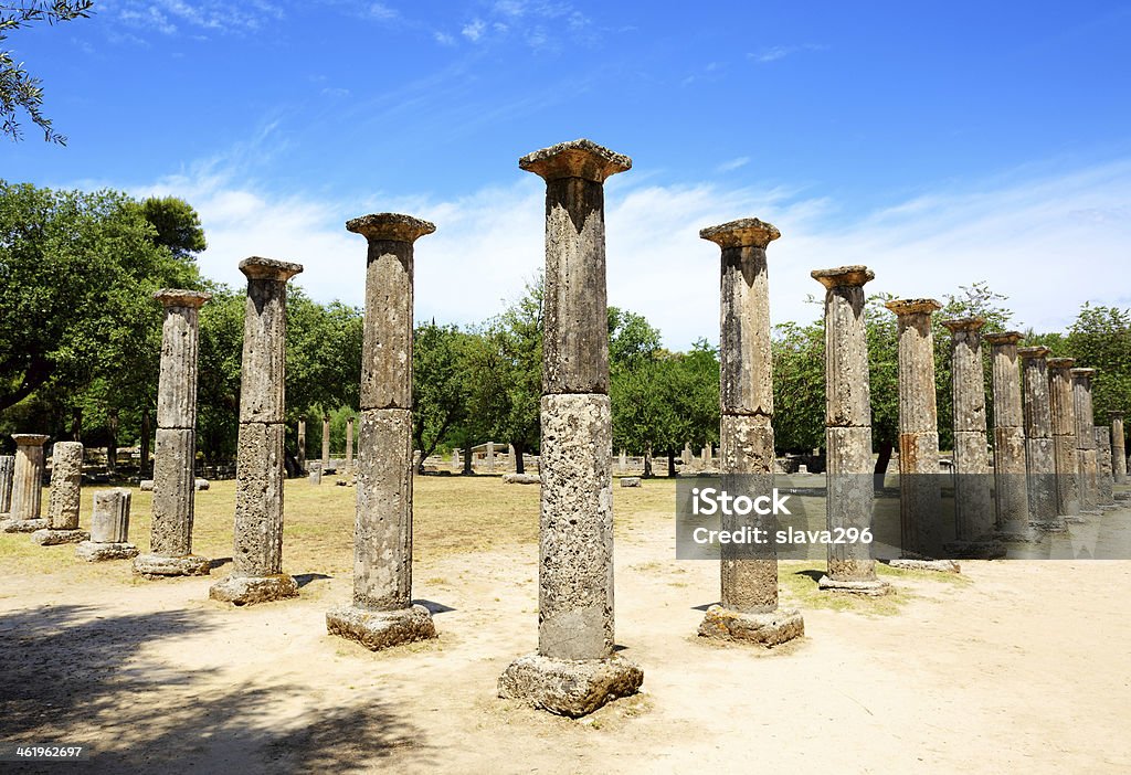 Ancient Theokoleon ruins in Olympia, Peloponnes, Greece Theokoleon ruins in ancient Olympia, Peloponnes, Greece Ancient Stock Photo