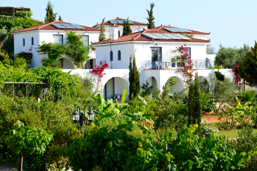 Traditional style villa at luxury hotel, Peloponnes, Greece
