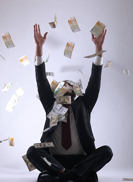 istock Business man holding money 461963339