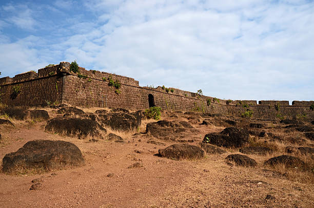 Ruins of Chapora fort,near Vagator village, Goa state, India Ruins of Chapora fort,located in Bardez,near Vagator village, Goa state, India chapora fort stock pictures, royalty-free photos & images