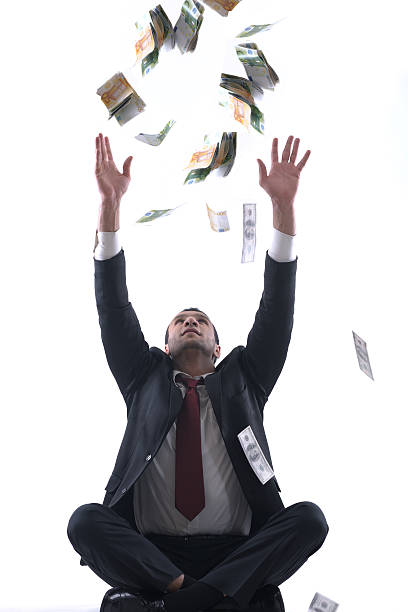 istock Business man holding money 461964555