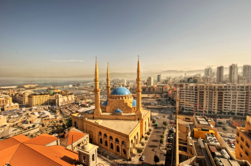 Beirut downtown cityscape & Mohammad al amin mezquita photo