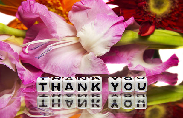 istock Thank you with pink flowers 461981765