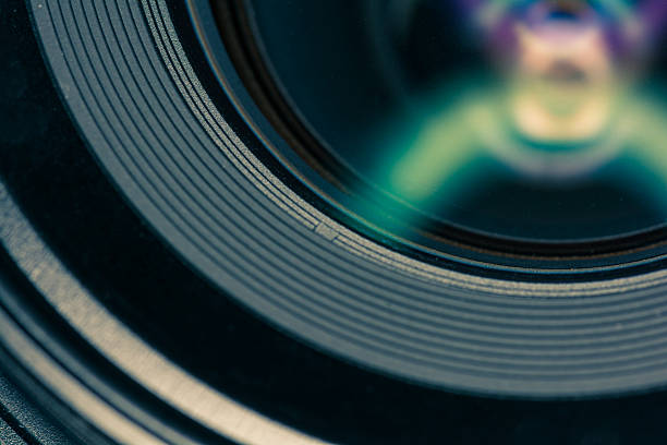 Front element of a camera lens stock photo