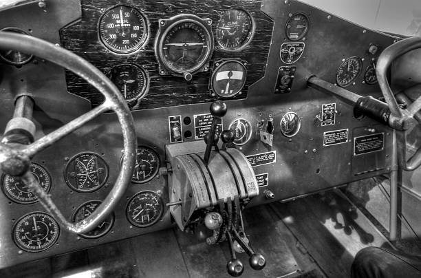 istock old propeller aircraft black and white 461983787