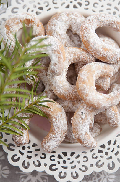 istock Fresh Vanilla Cookies With Powdered Sugar For Christmas 461985209
