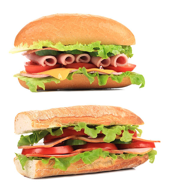 istock Appetizing sandwich with cheese and sausage. 461992697