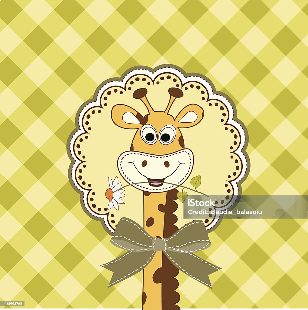 new baby announcement card with giraffe Cute stock vector