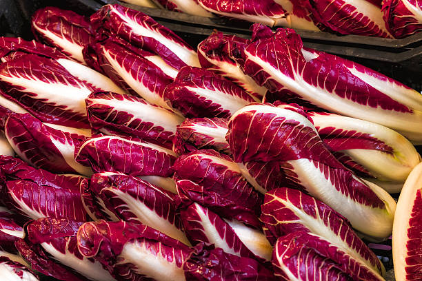 Radicchio on Display at an Italian Market stock photo