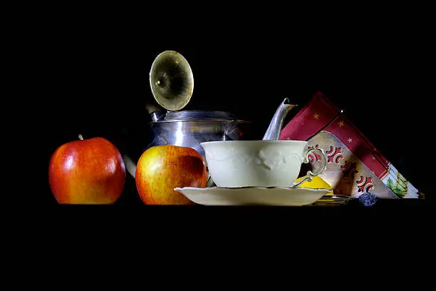 Photo of Silver teapot with wooden handle