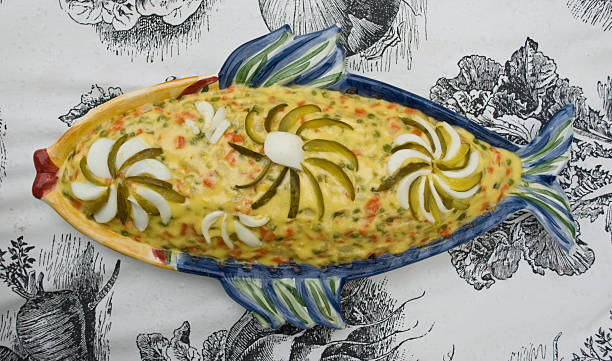 Potato Salad (Salata de Boeuf) stock photo