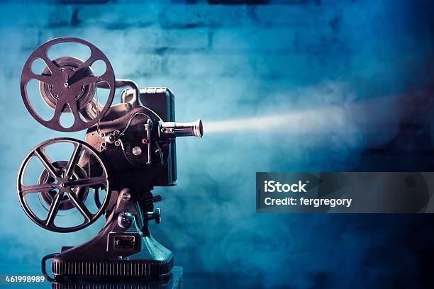 Photo Of An Old Movie Projector Stock Photo - Download Image Now - Film Projector, Film Reel, Movie