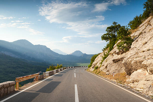 istock Mountain highway with dividing line in Montenegro 461999207