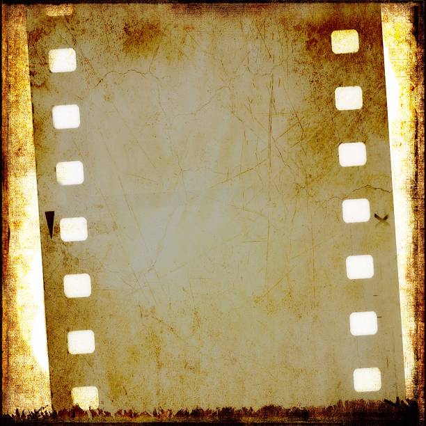 istock Vintage sepia film strip frame 462001223