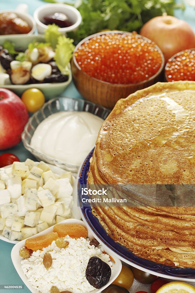 Pancakes with cottage cheese Pancakes for Shrove stuffed with cottage cheese Breakfast Stock Photo