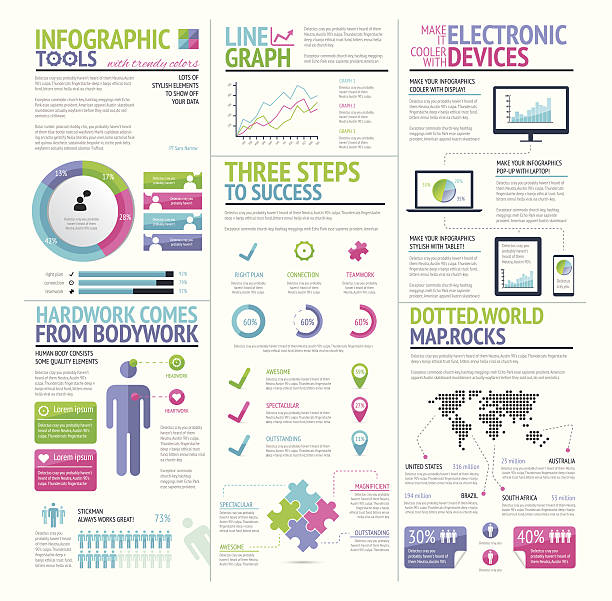 Modern colorful set of infographic elements vector - Illustration vector art illustration