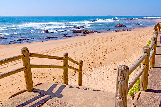 istock Stairway With Wooden Handrail Leading Onto Beach 462005905