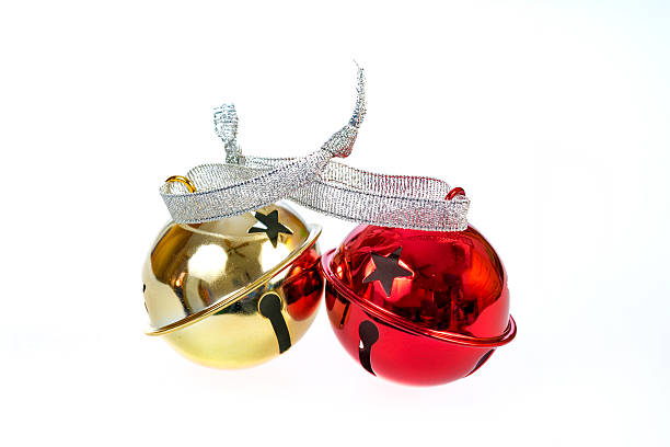 istock Red and Gold bells with a ribbon on them 462010533
