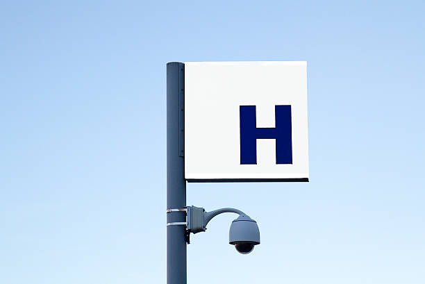 panel, hospital, white, France stock photo
