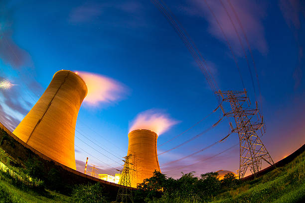 istock Thermal power plant at night 462010905
