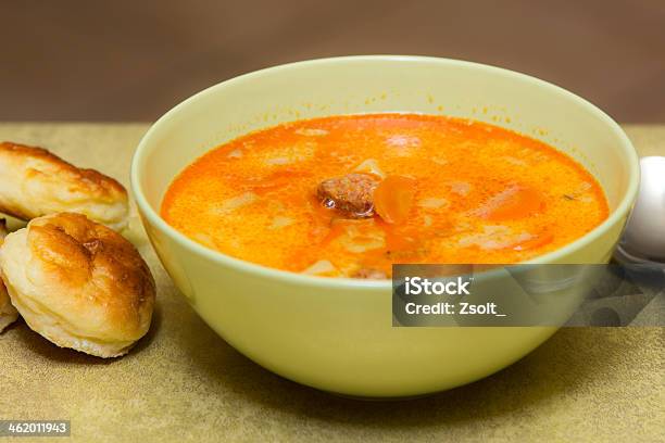 Potato Soup With Sausages Stock Photo - Download Image Now - Bowl, Crockery, Dinner