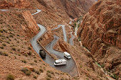 Photo showing vehicles on Tizi nTichka pass