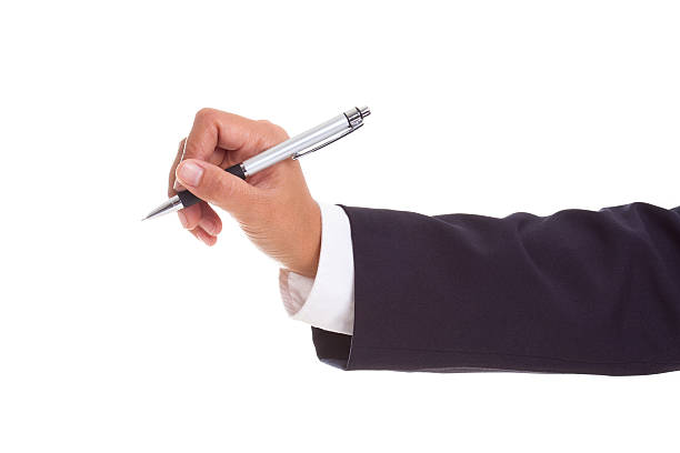 istock Businessman hand holding a pen 462023877