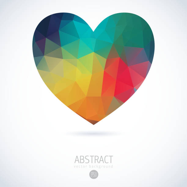Vector Geometric Mosaic Heart vector art illustration