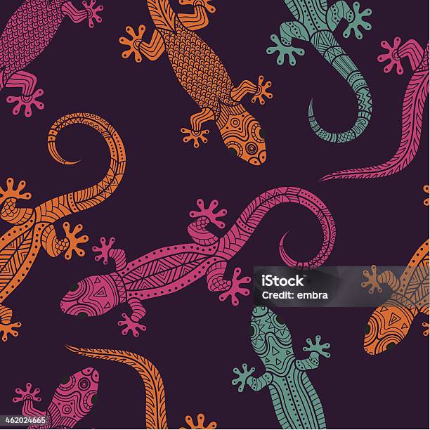 Lizards Seamless Pattern Stock Illustration - Download Image Now - Animal, Animal Markings, Backgrounds