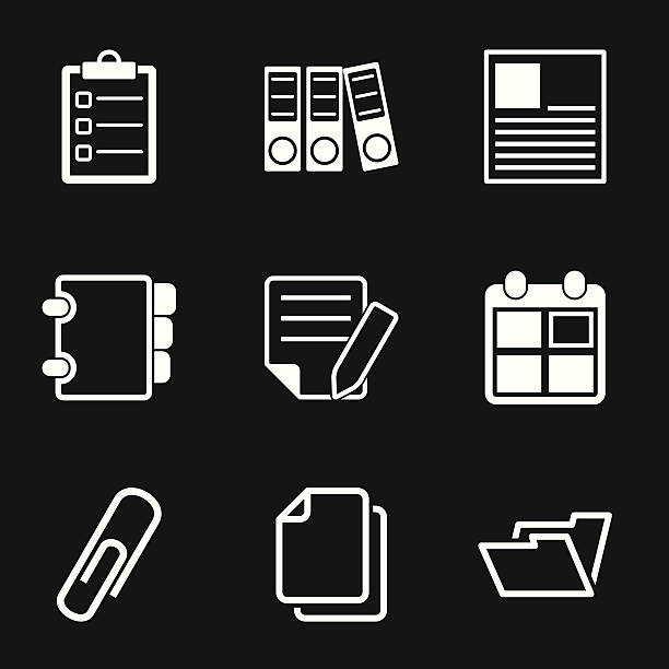 белый документ office icons - веб дизайнер иллюстрации stock illustrations