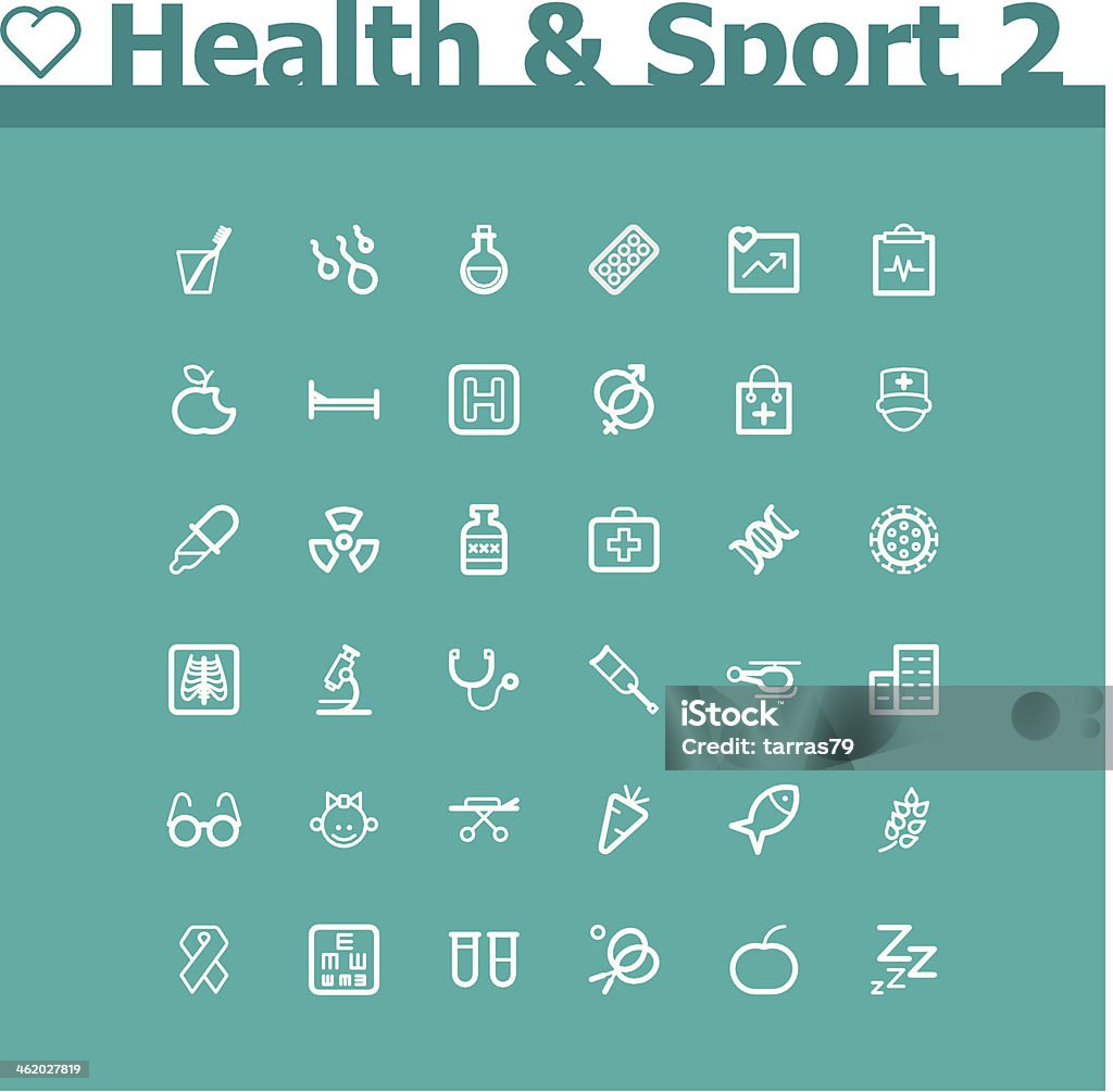 Conjunto de iconos de la salud y deportes - arte vectorial de Alimento libre de derechos