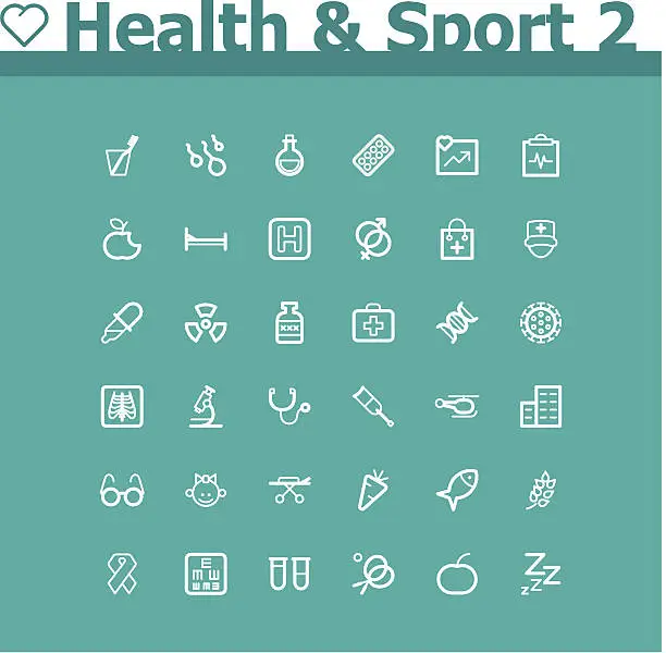 Vector illustration of Healthcare and sport icon set