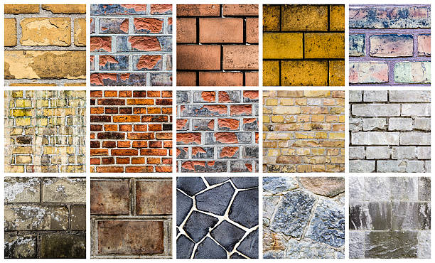 istock collection of brick wall backgrounds, isolated on white 462032169