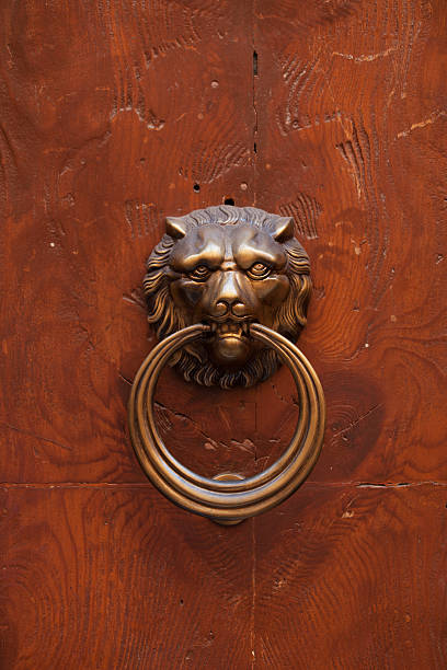 istock Old door handle in the form of lion 462039039