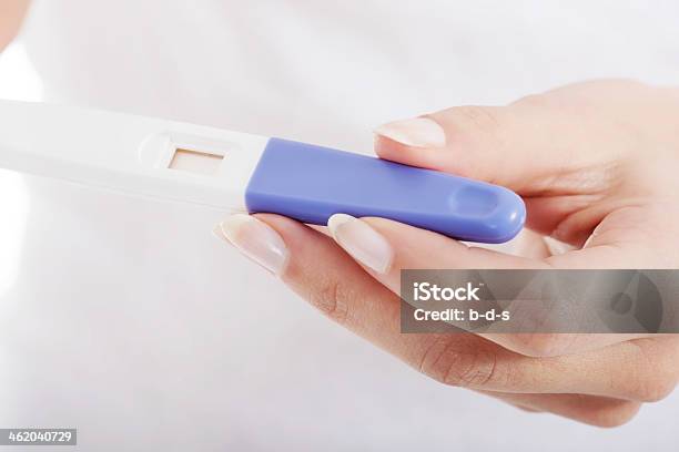 Close Up On Pregnancy Test Stock Photo - Download Image Now - Pregnancy Test, Adult, Baby - Human Age