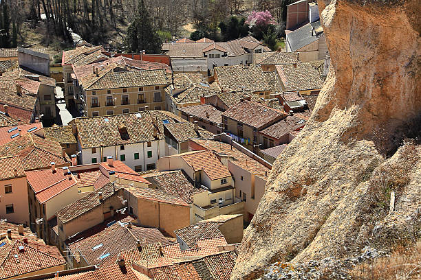 landscape of the town San Esteban de Gormaz, Spain stock photo