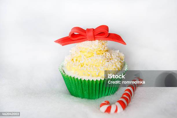 Christmas Cupcake With Creme Cheese And Fondant Frosting Stock Photo - Download Image Now