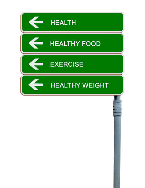 istock Road sign to exercising,helthy weight,health 462050947
