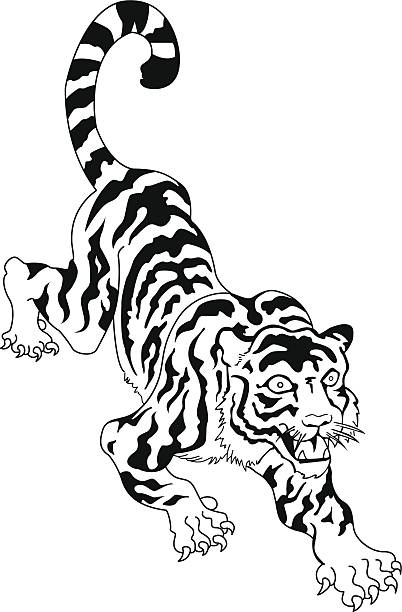 Japanese Tiger Tattoo Stock Illustration - Download Image Now - Year Of The  Tiger, Animal Body Part, Bengal Tiger - iStock